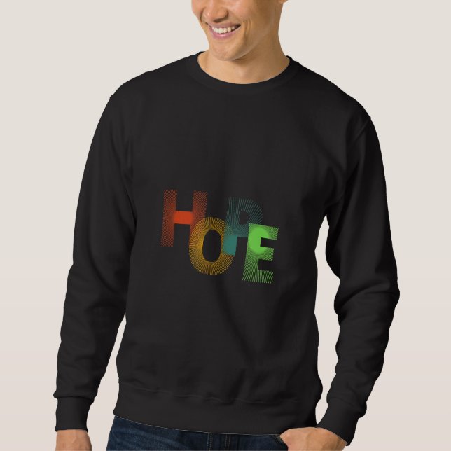 Moletom Radiar Positividade com Design Inspirador 'HOPE' (Frente)