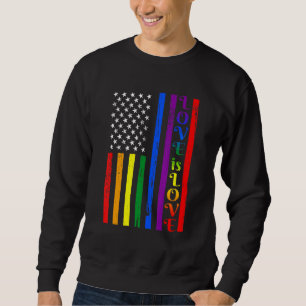 Moletom Rainbow American Flag Orgulho gay LGBT Lesbian Out
