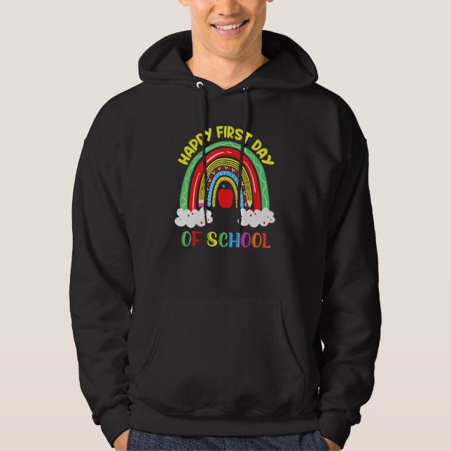 Moletom Rainbow Happy First Day School Teacher Boys Gir (Frente)