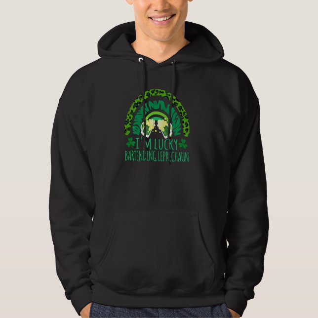 Moletom Rainbow Lucky Bartending Leprechaun Bartender Rua  (Frente)