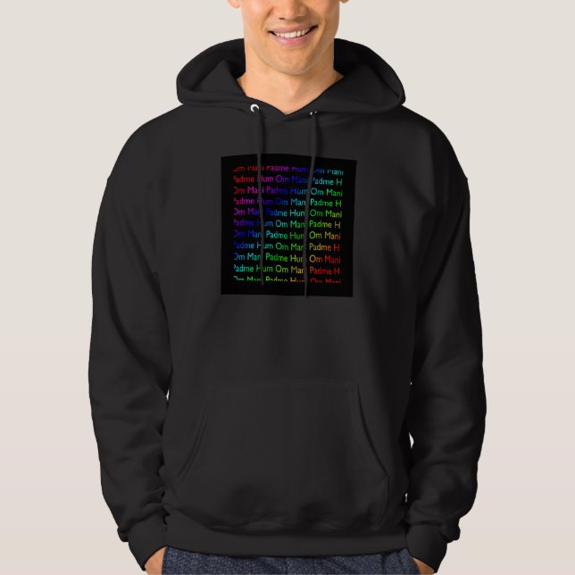 Moletom Rainbow Om Mani Padme Hum em Black Sweshirt (Frente)
