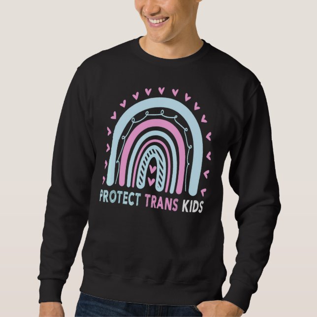 Moletom Rainbow Protect Kids Transgender Pride Mês (Frente)