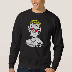 Moletom Rainha Britânica dos Óculos Coroa União Jack Meme