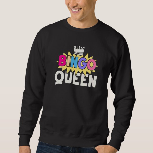 Moletom Rainha do Bingo Jogadora de Bingo Jogo de Cartas d (Frente)