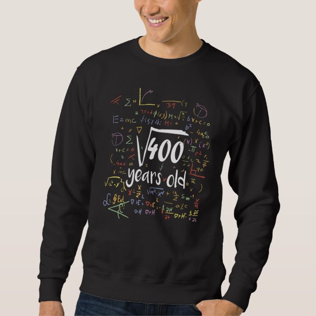 Moletom Raiz Quadrada De Matemática De 400 20, 20 Anos (Frente)