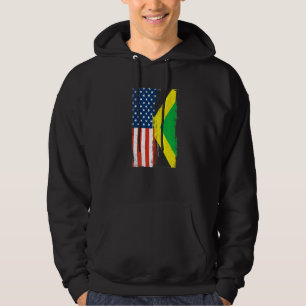 Moletom Raízes Jamaicanas Bandeira Dos EUA Herança Metade