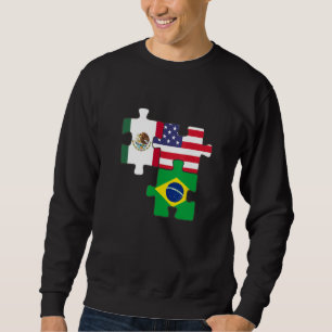 Moletom Raízes mexicanas e brasileiras mais bandeira dos E
