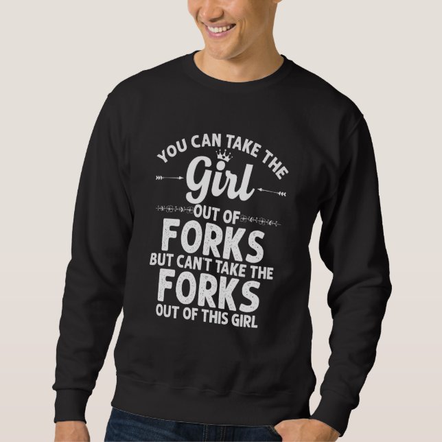 Moletom Rapariga De Forks Que Washington Engraçado Raízes  (Frente)