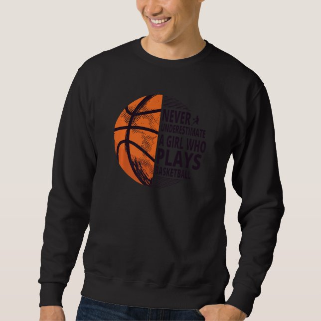 Moletom Raparigas Hoops Nunca Subestimam Uma Garota Que Jo (Frente)