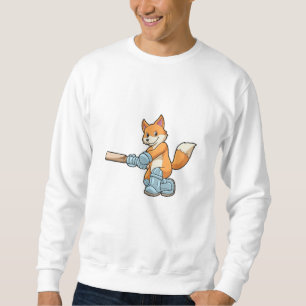 Moletom Raposa como Batsman com morcego de críquete