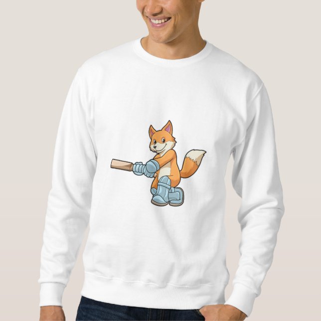 Moletom Raposa como Batsman com morcego de críquete (Frente)