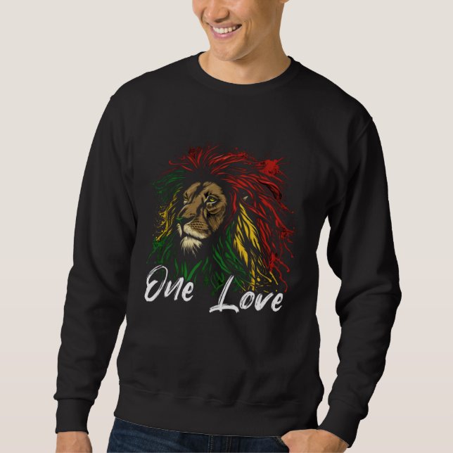 Moletom Rasta Reggae Lion Of Judah Rastafari Roots Hippie  (Frente)