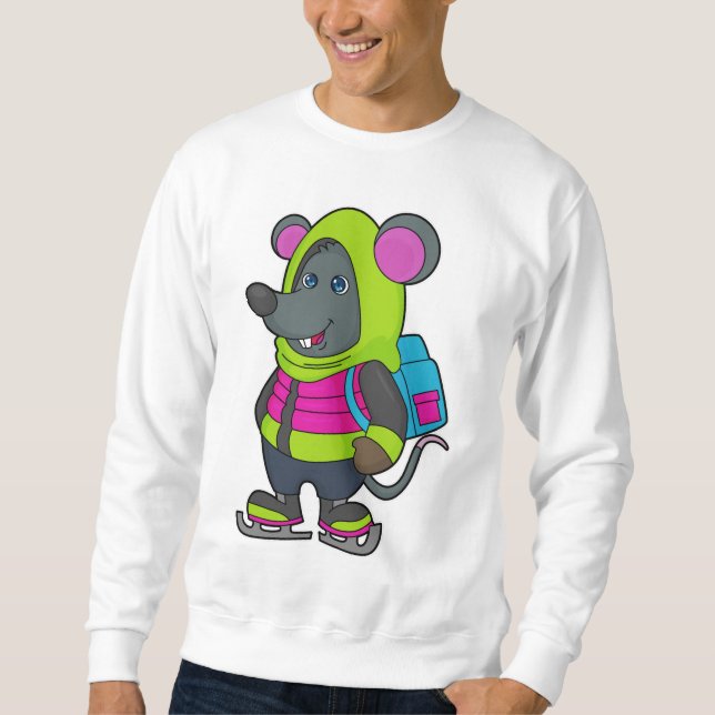 Moletom Rato no gelo com skates de gelo e mochila.pn (Frente)