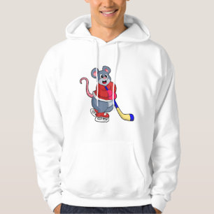 Moletom Rato no hóquei em gelo com bastão de hóquei em gel