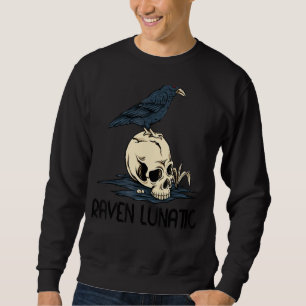 Moletom Raven Lunatic Fun Bird Skull Gótico Gótico Hallowe