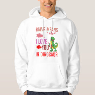 Moletom Rawr Quer Dizer Que Te Amo No Coração De Dinossaur