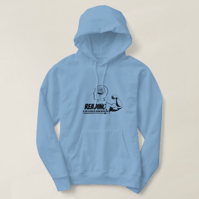 Moletom Reading = Brain Gains Hoodie (Frente do Design)