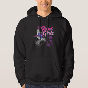 Moletom Real Girls Ride Dirt Bikes Motocross Motorcycle Wo
