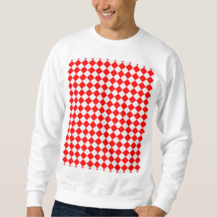 Moletom Red And White Diamond Pattern by Shirley Taylor