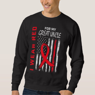 Moletom Red Great Uncle Heart Disease Awareness Flag Match