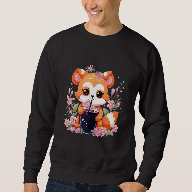 Moletom Red Panda Bebe Boba Tea Bubble Cherry Blossom (Frente)