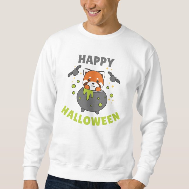 Moletom Red Panda Happy Halloween Cauldron Bat (Frente)