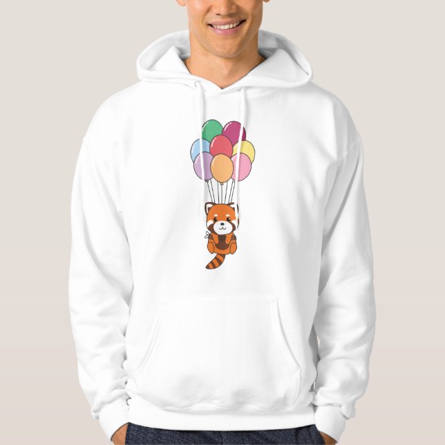 Moletom Red Panda Voa Com Balões Coloridos (Frente)