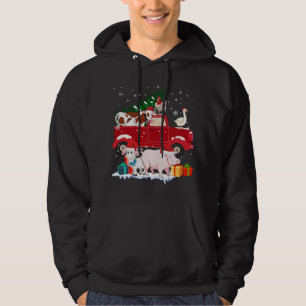 Moletom Red Truck Feliz Animais de Natal Adora Farme de Fa