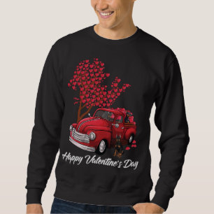 Moletom Red Truck Happy Valentines Day Dobermann Coração