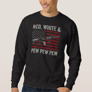 Moletom Red White E Pew Patriotic Pro Gun Ar15 Rifle Nós