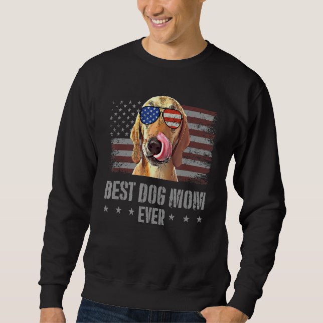 Moletom Redbone Coonhound Best Dog Mãe Alguma Vez Retro Us (Frente)