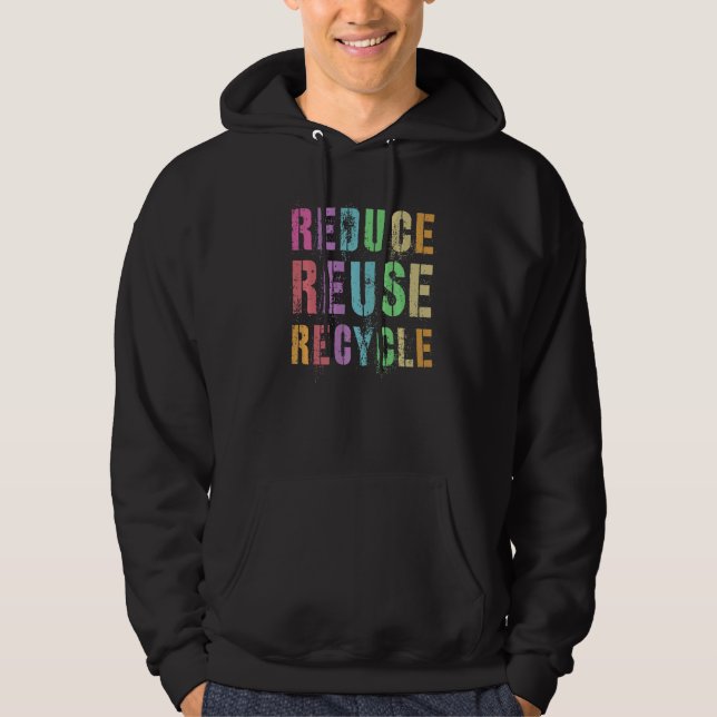 Moletom Reduzir Reutilizar Reciclar Dia da Terra Todos os  (Frente)