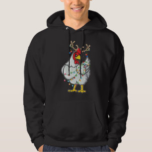 Moletom Reindeer de Frango Natal Antlers Luzes Pajama F