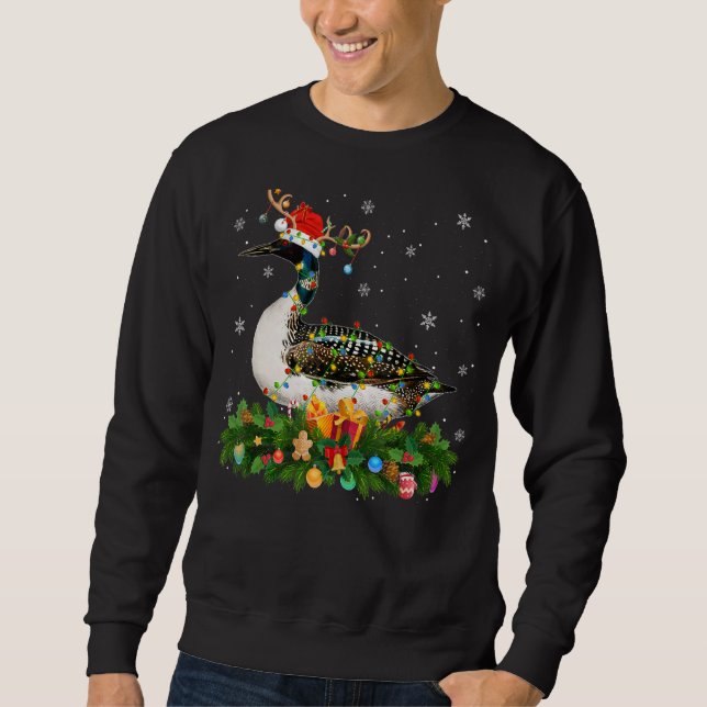 Moletom Reindeer Hat Papais noeis Loon Bird Christma (Frente)