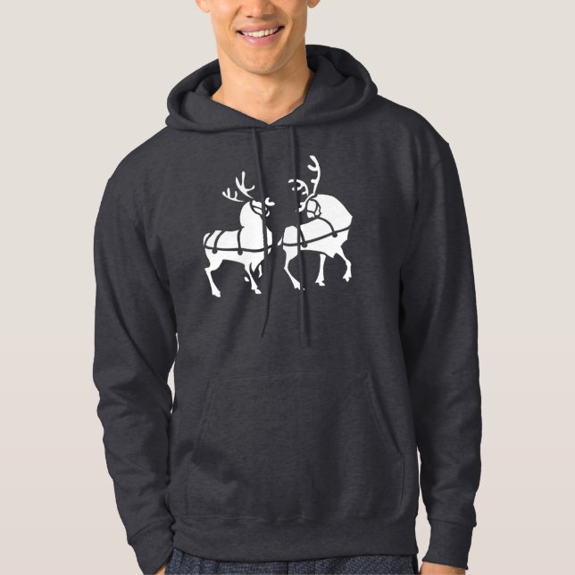 Moletom Reindeer Hoodie Sweatshirts de Natal (Frente)