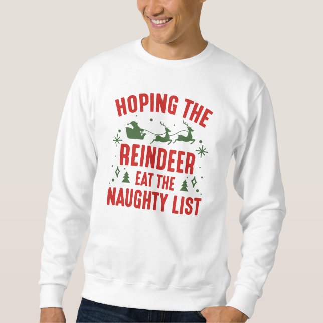 Moletom Reindeer Naughty List (Frente)