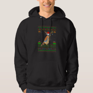 Moletom Reindeer Santa Hat Matching Ugly Kestrel Bird Chri