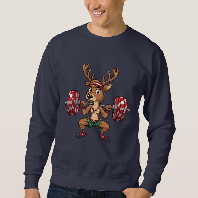 Moletom Reindeer Squats – Christmas Gym Pun Tee (Frente)
