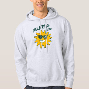 Moletom Relaxando o tempo sorrindo sol com óculos de sol