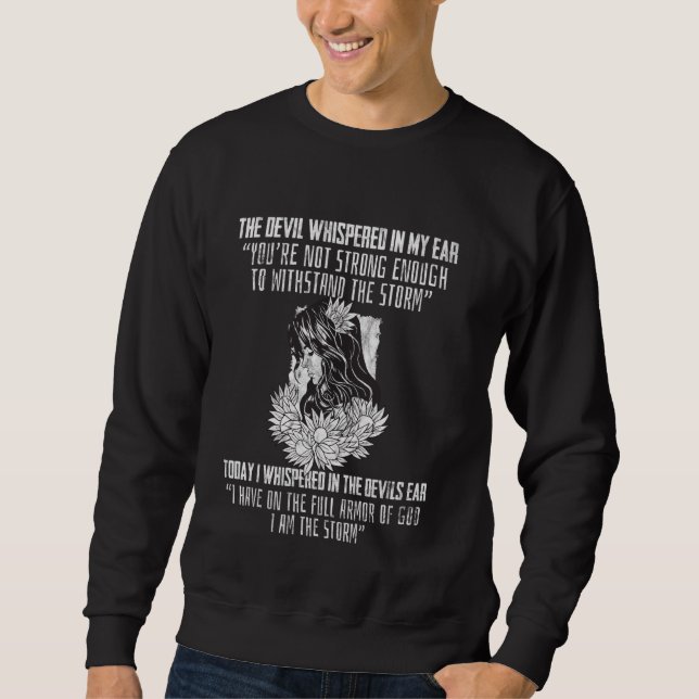 Moletom Religioso Dizendo Que Sou O Armador De Tempestade  (Frente)