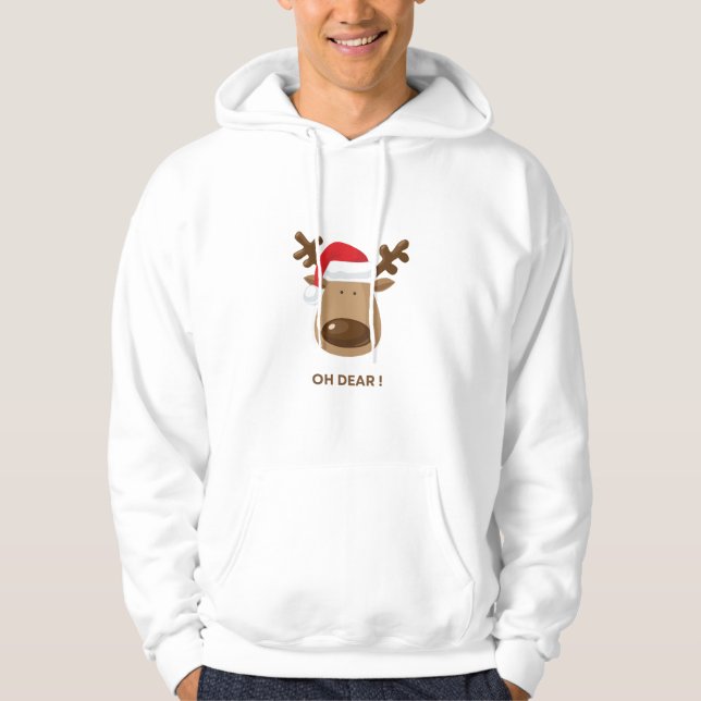Moletom Renos de Natal 'Oh Dear' Engraçados para Marido (Frente)