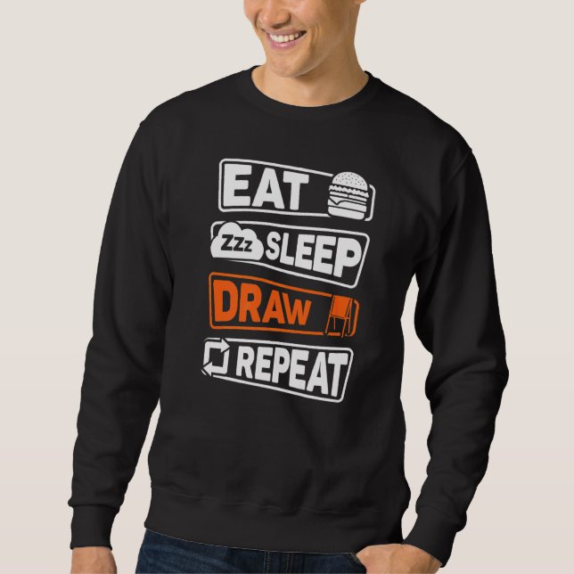 Moletom Repetir o Desenhar de latência (Frente)