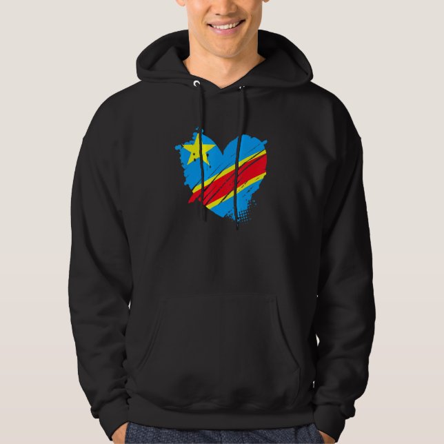 Moletom República Democrática do Congo Bandeira Que Eu Amo (Frente)