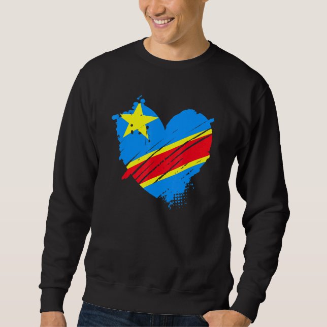 Moletom República Democrática do Congo Bandeira Que Eu Amo (Frente)