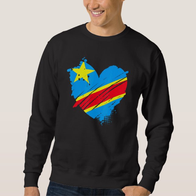 Moletom República Democrática do Congo Bandeira Que Eu Amo (Frente)
