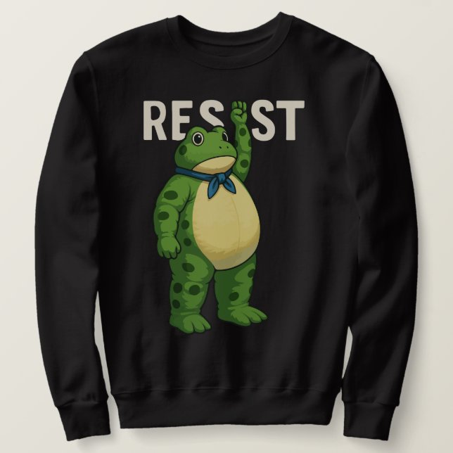 Moletom Resista ao Sapo Portland - Protesto de Sapo para H (Frente do Design)
