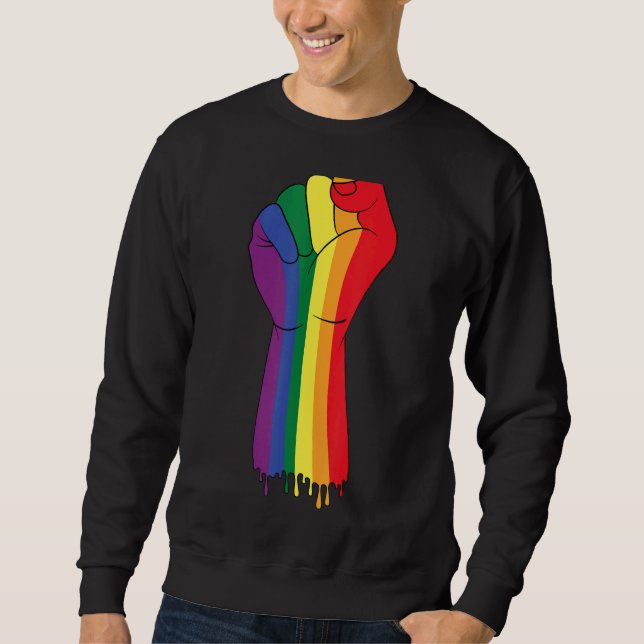 Moletom Resiste à Orgulho gay do Sinalizador Arco-Íris (Frente)