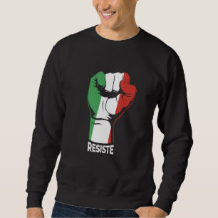 Moletom Resistência para Mão Liberal Italiana na bandeira 