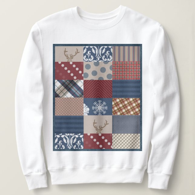 Moletom Retalhos do dia de inverno (Frente do Design)