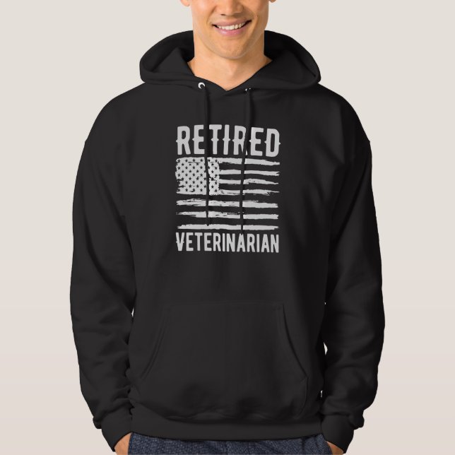 Moletom Retired Veterinarian Profession American Flag (Frente)